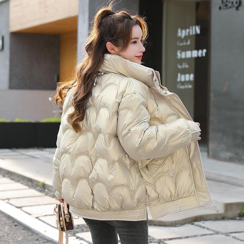 Women's Cotton-padded Coat Korean Style Quilted Jacket Stand Collar Cotton-padded Jacket - Image 6