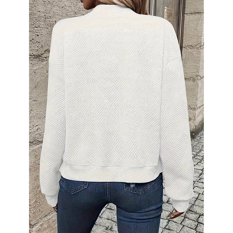 Womens Bomber Jacket Coat Casual Textured Stand Collar Zip Up Fall Fashion Jackets Outfits - Image 5