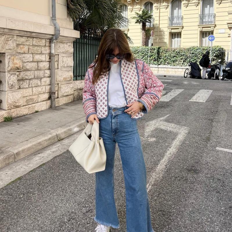 Women's Fashion Stand Collar Loose Two-sided Quilted Cotton-padded Jacket