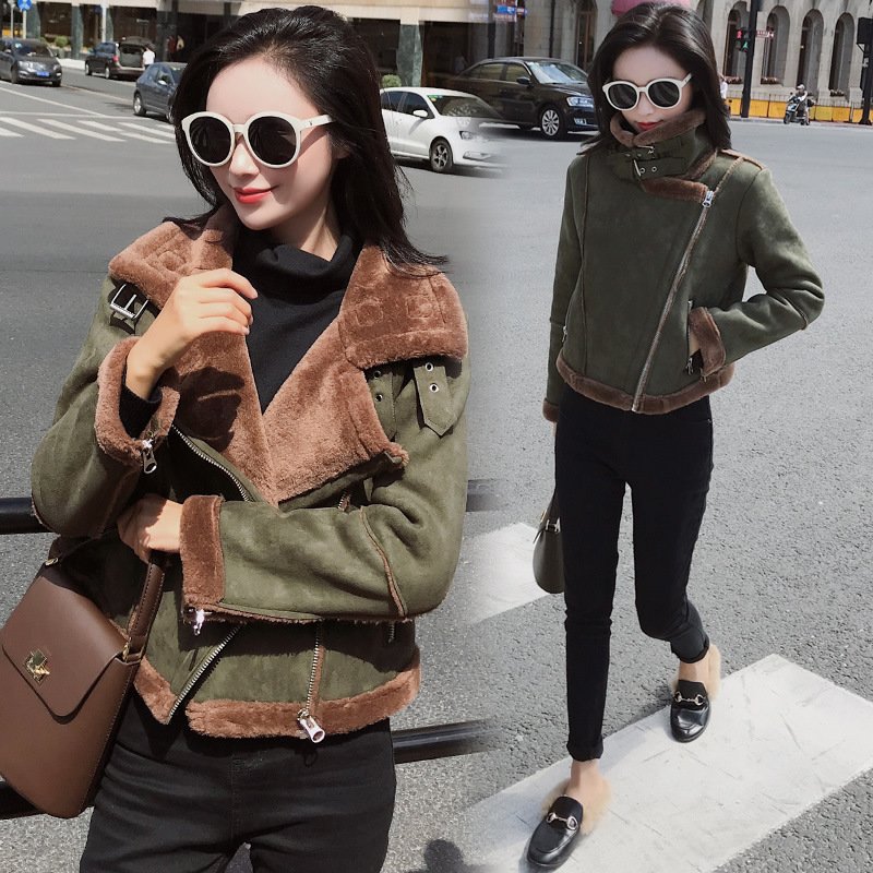 Thickened Plus Fleece Motorcycle Jacket - Image 4