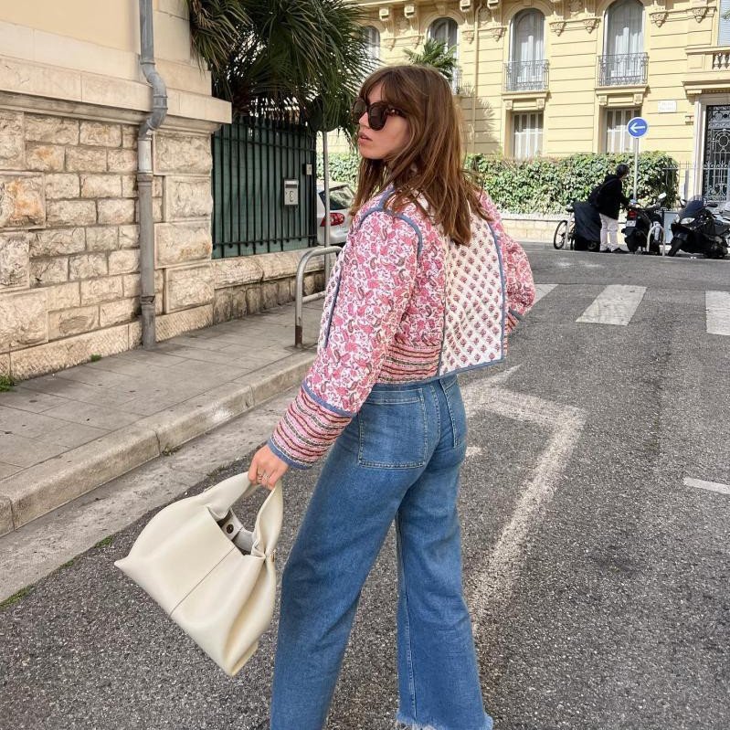 Women's Fashion Stand Collar Loose Two-sided Quilted Cotton-padded Jacket - Image 5