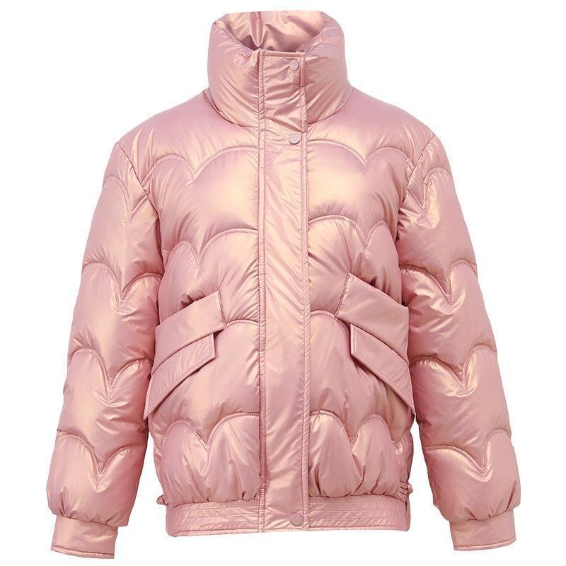 Women's Cotton-padded Coat Korean Style Quilted Jacket Stand Collar Cotton-padded Jacket - Image 5