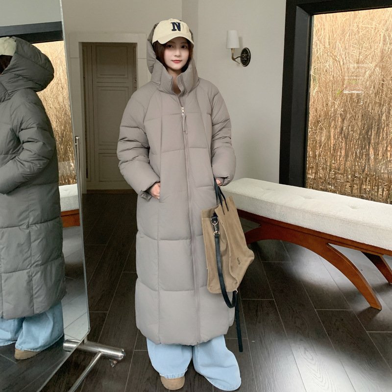 Long Down Women's Loose Cotton Padded Jacket Hooded Cotton-padded Coat - Image 4