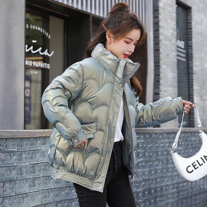 Women's Cotton-padded Coat Korean Style Quilted Jacket Stand Collar Cotton-padded Jacket - Image 8