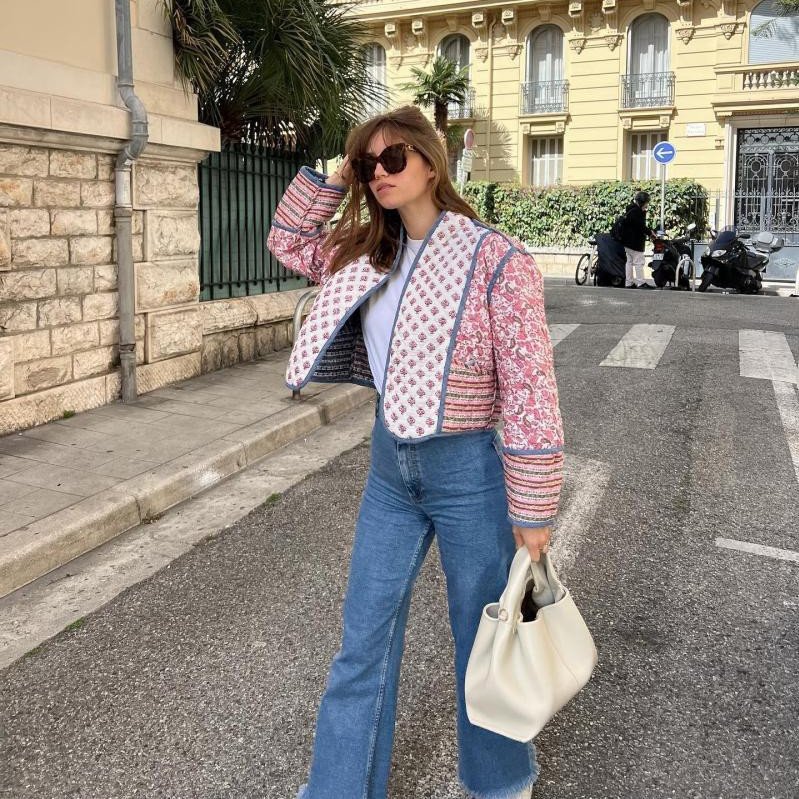 Women's Fashion Stand Collar Loose Two-sided Quilted Cotton-padded Jacket - Image 3